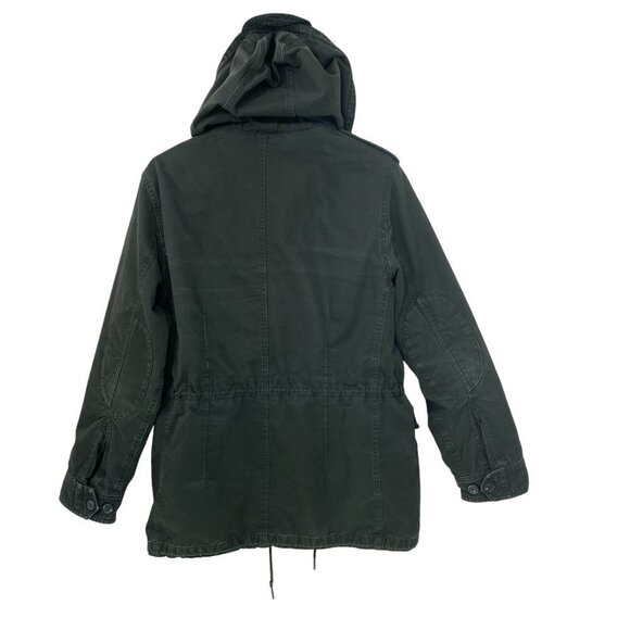 Abercrombie & Fitch Men Sz S Military‎ Hooded Quilted Lining Canvas Field Jacket - Picture 6 of 9